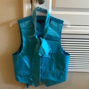 Adolfo Dominguez Blue Vest with Tie